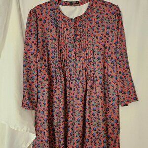 Reborn colorful mini or long tunic top. Size xlarge Henley type top
